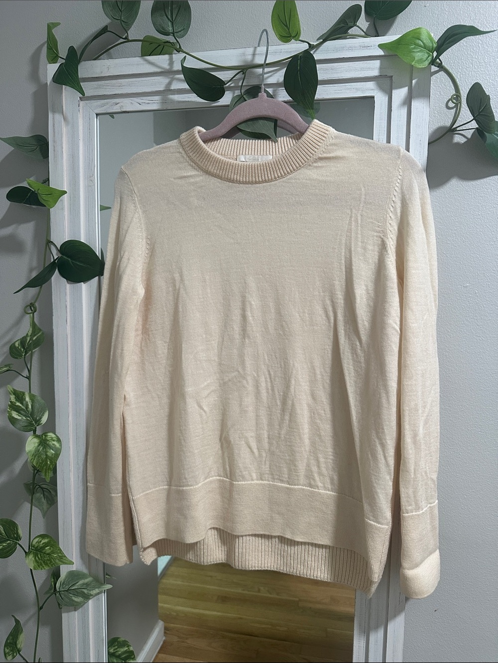 COS Wool Crewneck Sweater in Cream